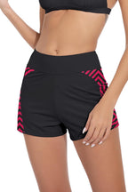 Women's Leakproof Period Swim Shorts - High Waisted Boy Shorts with Wide Waistband and Full Coverage - XX-Small