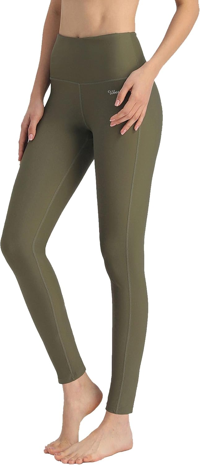 Women's Swim Leggings - UPF 50+ High Waist Rash Guard Pants with Built-In Liner and Chlorine Resistant Knit - Small