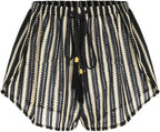 Women's Crochet Cover-Up Shorts - High Waisted Beach Bottoms with Drawstring Waist and Flowy Side Slits - Small