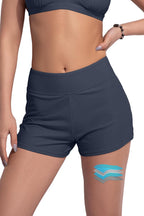 Women's Leakproof Period Swim Shorts - High Waisted Boy Shorts with Wide Waistband and Full Coverage - XX-Small