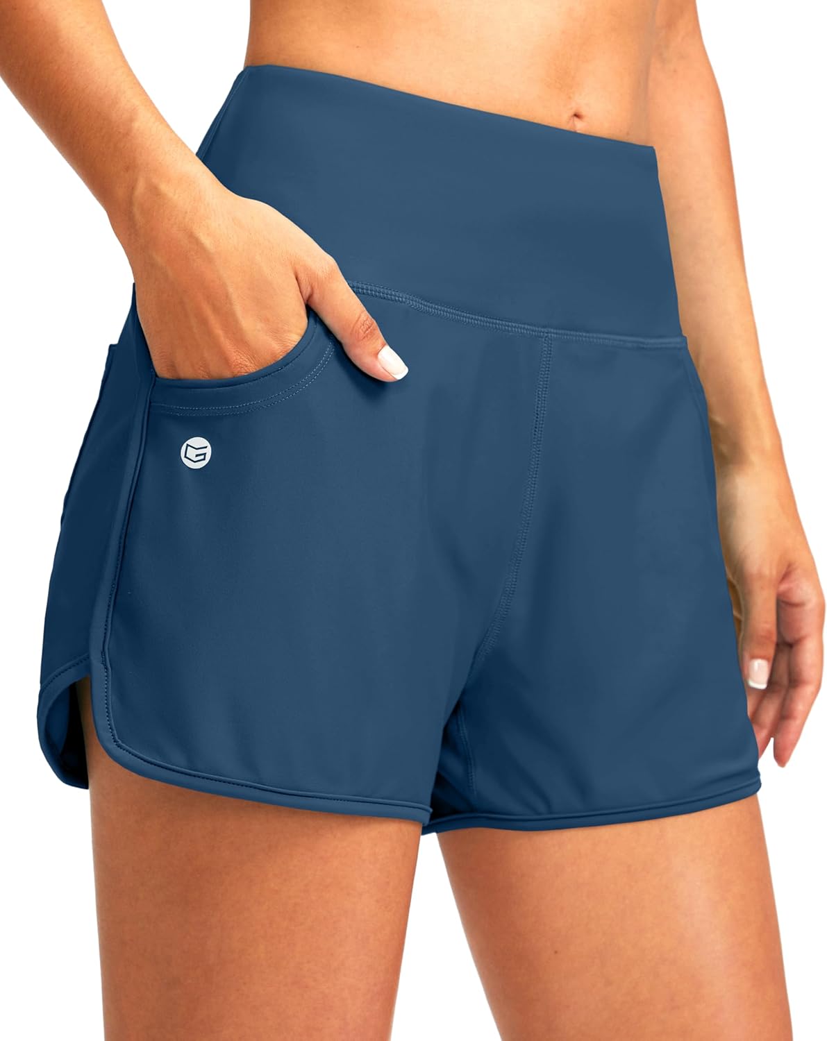 Women's Swim Board Shorts - UPF 50+ Quick Dry with Built-In Liner, Three Pockets and 3 or 5 Inch Inseam - 3'' Inseam (10